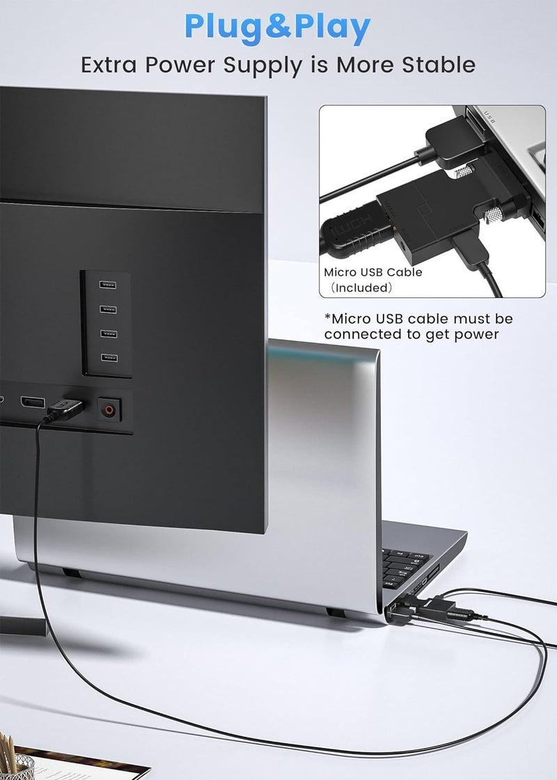 Tobo Tobo Portable Male VGA to HDMI Video Adapter/Converter for TV, Computer, Projector with Audio, Power Cable -D-Sub, 15-pin(NOT Work HDMI to VGA) TD-168TC - Image 5