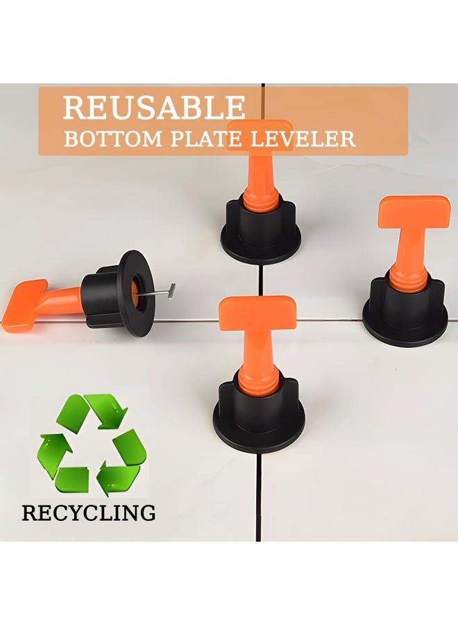 TEANTECH Upgrade Tile Leveling System Kit,300pcs Reusable 1/16" Tile Leveler Spacers+1500pcs Cross-shaped Tile Spacers+6pcs Wrench+1pack 1/16" Replaceable Spare Steel T-Pin,Tools for Wall Floor Tile Adjustment - Image 3
