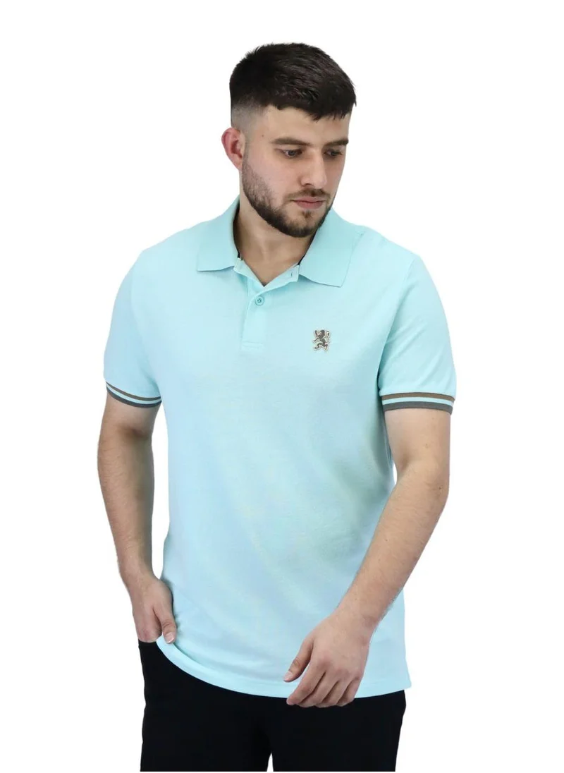 GIORDANO Men's Performance Slim Fit Lion Embroidery Solid Polo