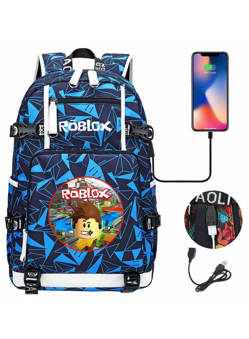 روبلوكس مجموعة حقيبة ظهر بقفل كلمة مرور USB هزلية مكونة من ثلاث قطع