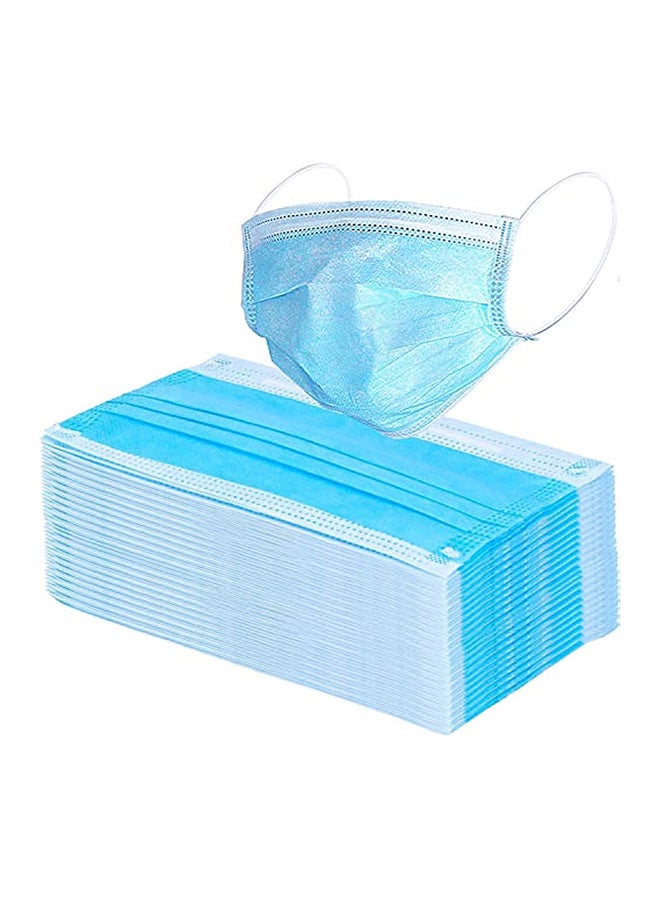 Wecolor 100 Pcs Disposable 3 Ply Earloop Face Masks Suitable For Home School Office And Outdoors Blue - Image 1