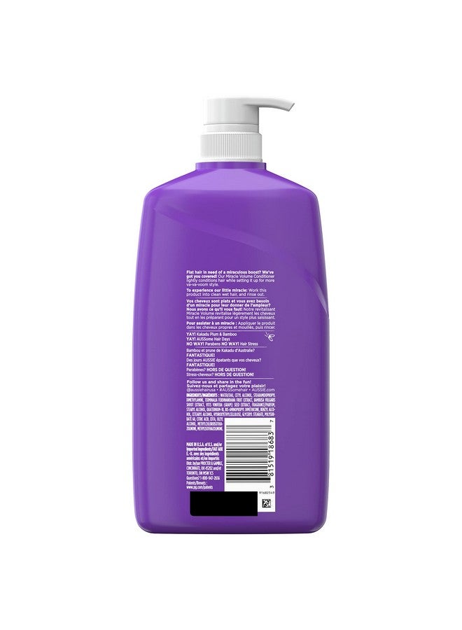 Aussie Miracle Volume With Plum & Bamboo Paraben Free Conditioner 26.2 Fl Oz - Image 3
