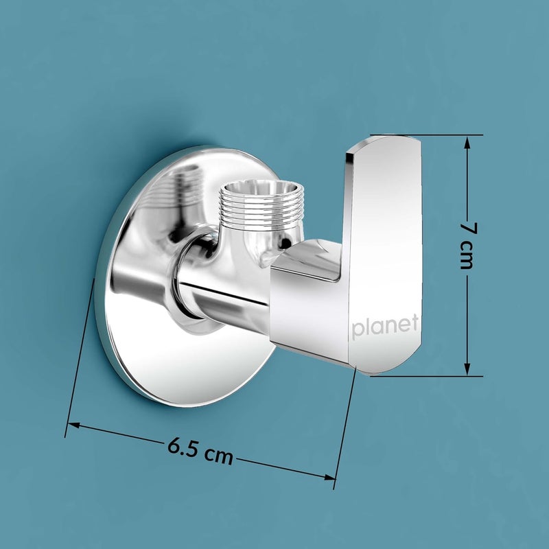Planet Single Lever Angle Cock for BathroomValve for BathroomStop CockSingle Way Cock with Teflon TapGeyser Tap Pack of 1 SagaChrome - Image 3