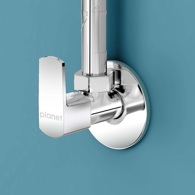 Planet Single Lever Angle Cock for BathroomValve for BathroomStop CockSingle Way Cock with Teflon TapGeyser Tap Pack of 1 SagaChrome - Image 5