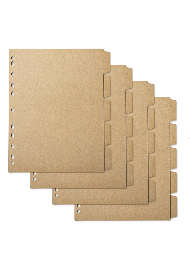 XinLone Binder Dividers,Binder Dividers With 5 Tabs, 20 Sheets Tab Dividers For 2/3/4 Ring Binder, Great For School Office Home Files Organizing,8.5 X 11 Inches  - Image 1
