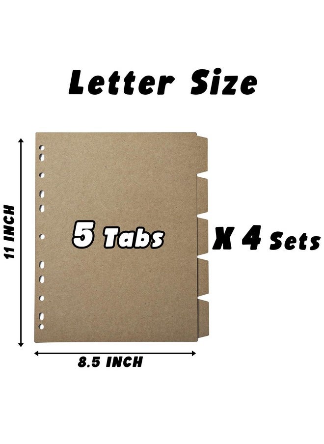 XinLone Binder Dividers,Binder Dividers With 5 Tabs, 20 Sheets Tab Dividers For 2/3/4 Ring Binder, Great For School Office Home Files Organizing,8.5 X 11 Inches  - Image 4