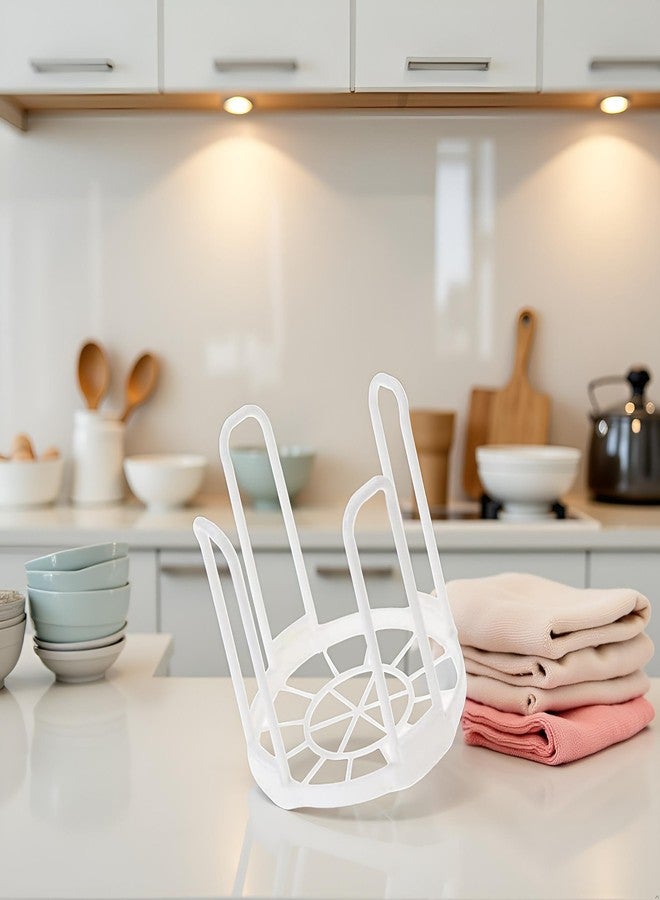 Pxiryanlow White Dinnerware Bowl Plate Racks and Holder Plastic Drain Rack Dish Storage Display Stand Drying Shelf Tableware Drainer Rack Kitchen Organizer, Dish Racks, Racks and Holders (5.5 * 5.8 inches) - Image 3