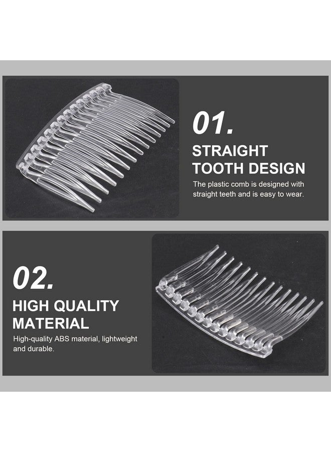 Lurrose 10PCS Clear Hair Side Combs Transparent Teeth Hair Barrettes Plastic Wedding Veil Combs Clips for Women Girls - Image 3