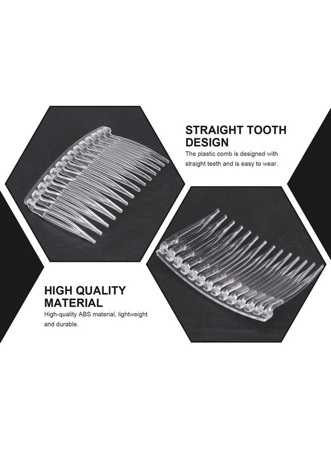Lurrose 10PCS Clear Hair Side Combs Transparent Teeth Hair Barrettes Plastic Wedding Veil Combs Clips for Women Girls - Image 2