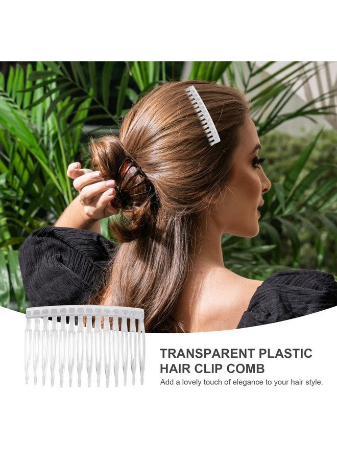 Lurrose 10PCS Clear Hair Side Combs Transparent Teeth Hair Barrettes Plastic Wedding Veil Combs Clips for Women Girls - Image 5