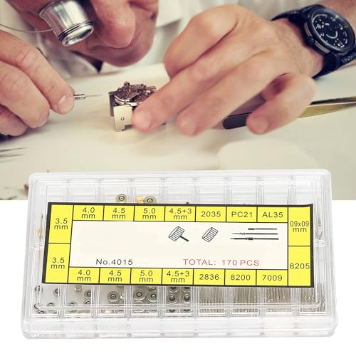 Kodrily Watch Repair Kit, 1 Box Watch Crown Replacement, Stainless Steel Wristwatch Stem Extender, Wristwatch Crown Spring with Different Sizes for Watches Repair - Image 2