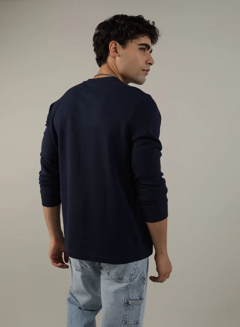 American Eagle AE Long-Sleeve Logo Graphic Thermal T-Shirt