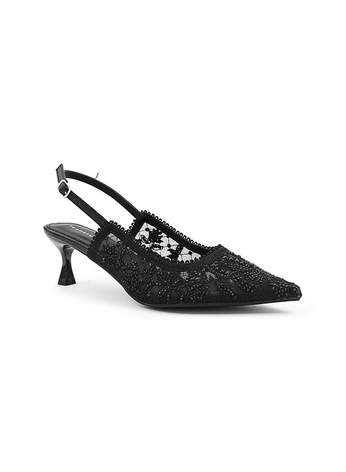 IconStyle Feminine heel shoes with flattering T-strap design.