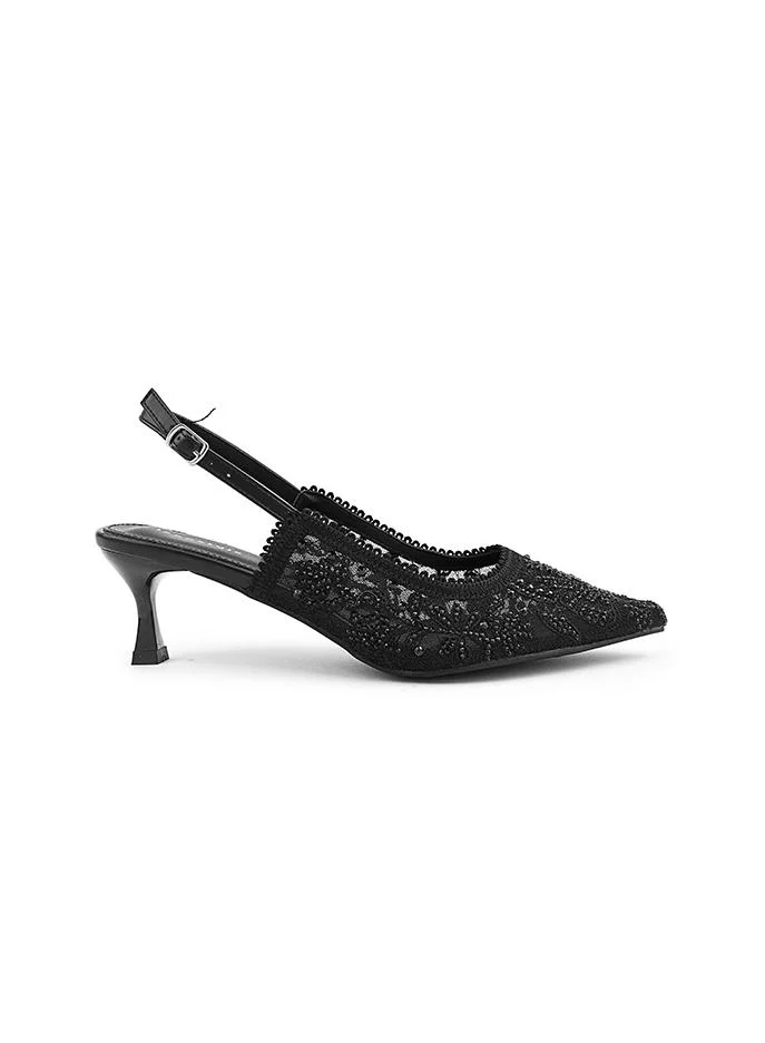 IconStyle Feminine heel shoes with flattering T-strap design.