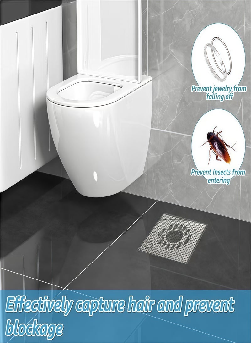لاصق شبكي ذاتي اللصق لتجميع الشعر في مصرف الدش، قابل للقص مع مجرفة تنظيف لحوض الحمام والمطبخ - Image 4