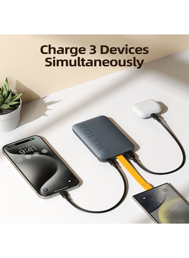 فولتمي شاحن متنقل فولتمي هايبركور سلينق بمنفذ USB-C ومنفذ USB بسعة 10000 مللي أمبير وبقوة 22.5 واط - أزرق داكن - Image 4