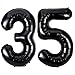 Lovoir Black 35 Number Balloons 40 Inch Giant Number 35 Balloons Foil Mylar Helium Black Number Balloons for 35th Birthday Party Supplies Anniversary Event Celebration Decorations - Image 2