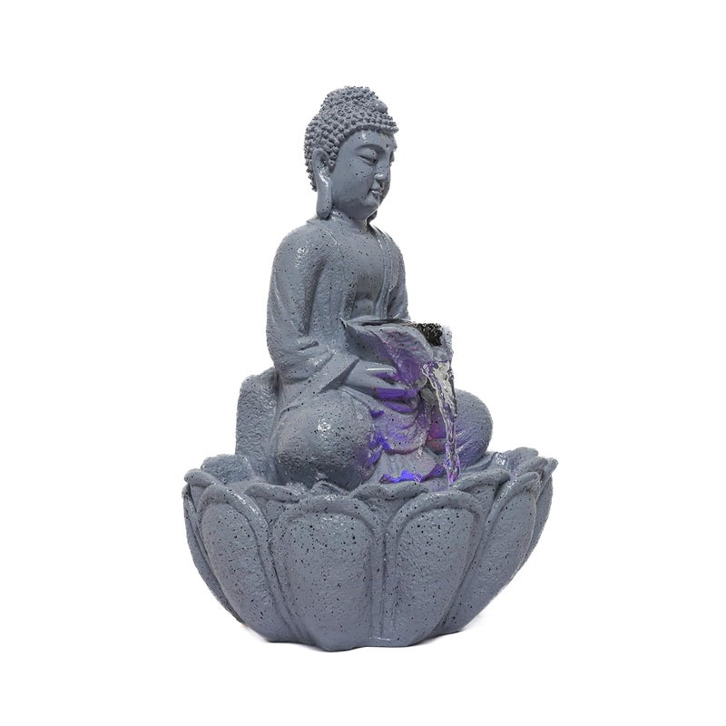 DREAM DRAFTER DREAM DRAFTER Buddha Water KOM Fountain for Living Room Home Office Garden Decoration Table Top Indoor Outdoor Gift ItemsGrey  - Image 4