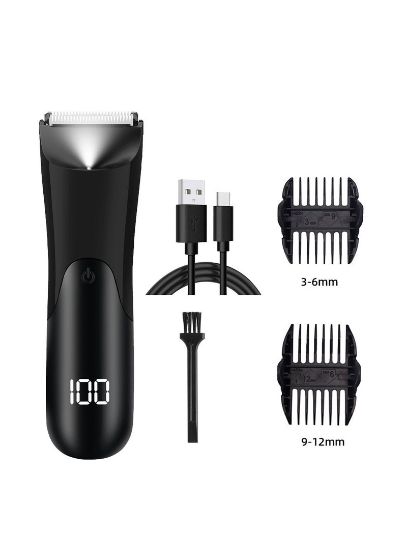 iQeouc Body Trimmer for Men Grooming for Groin and Body Electric Ball Trimmer Body Shaver Groomer Safe Suitable for Sensitive Areas Ball Shaver Rechargeable Waterproof Wet and Dry Shaver Black  - Image 1