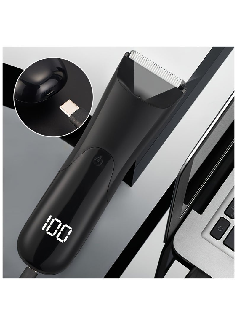 iQeouc Body Trimmer for Men Grooming for Groin and Body Electric Ball Trimmer Body Shaver Groomer Safe Suitable for Sensitive Areas Ball Shaver Rechargeable Waterproof Wet and Dry Shaver Black  - Image 5