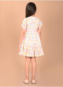 LILPICKS Floral Print V-Neck Buttoned A-Line Dress by Styli  - Image 3