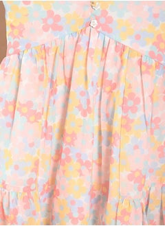 LILPICKS Floral Print V-Neck Buttoned A-Line Dress by Styli  - Image 4