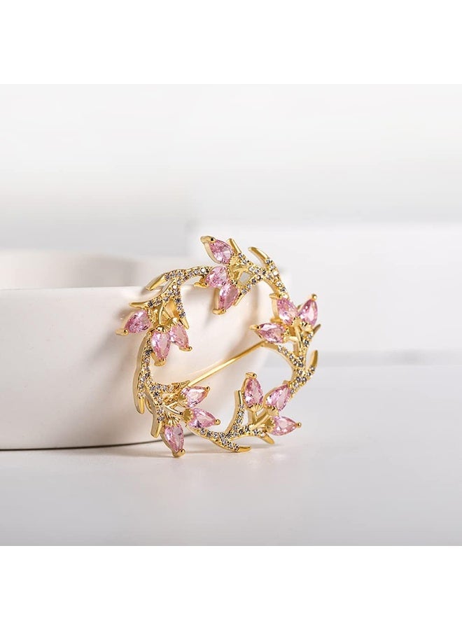Goolsky Wreath Brooch Pin Corsage, Sweater Dress Shawl Classy Jewelry Accessory Decor for Wedding Birthday Party  - Image 2