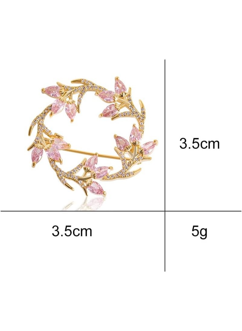 Goolsky Wreath Brooch Pin Corsage, Sweater Dress Shawl Classy Jewelry Accessory Decor for Wedding Birthday Party  - Image 4