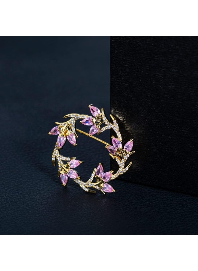 Goolsky Wreath Brooch Pin Corsage, Sweater Dress Shawl Classy Jewelry Accessory Decor for Wedding Birthday Party  - Image 3