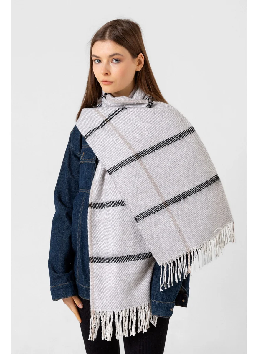 REMSA Tassel Boucle Scarf Shawl 60X170 cm 1293 Gray