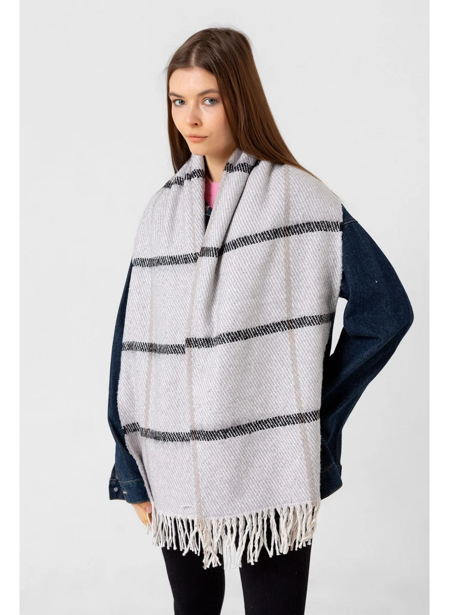 REMSA Tassel Boucle Scarf Shawl 60X170 cm 1293 Gray