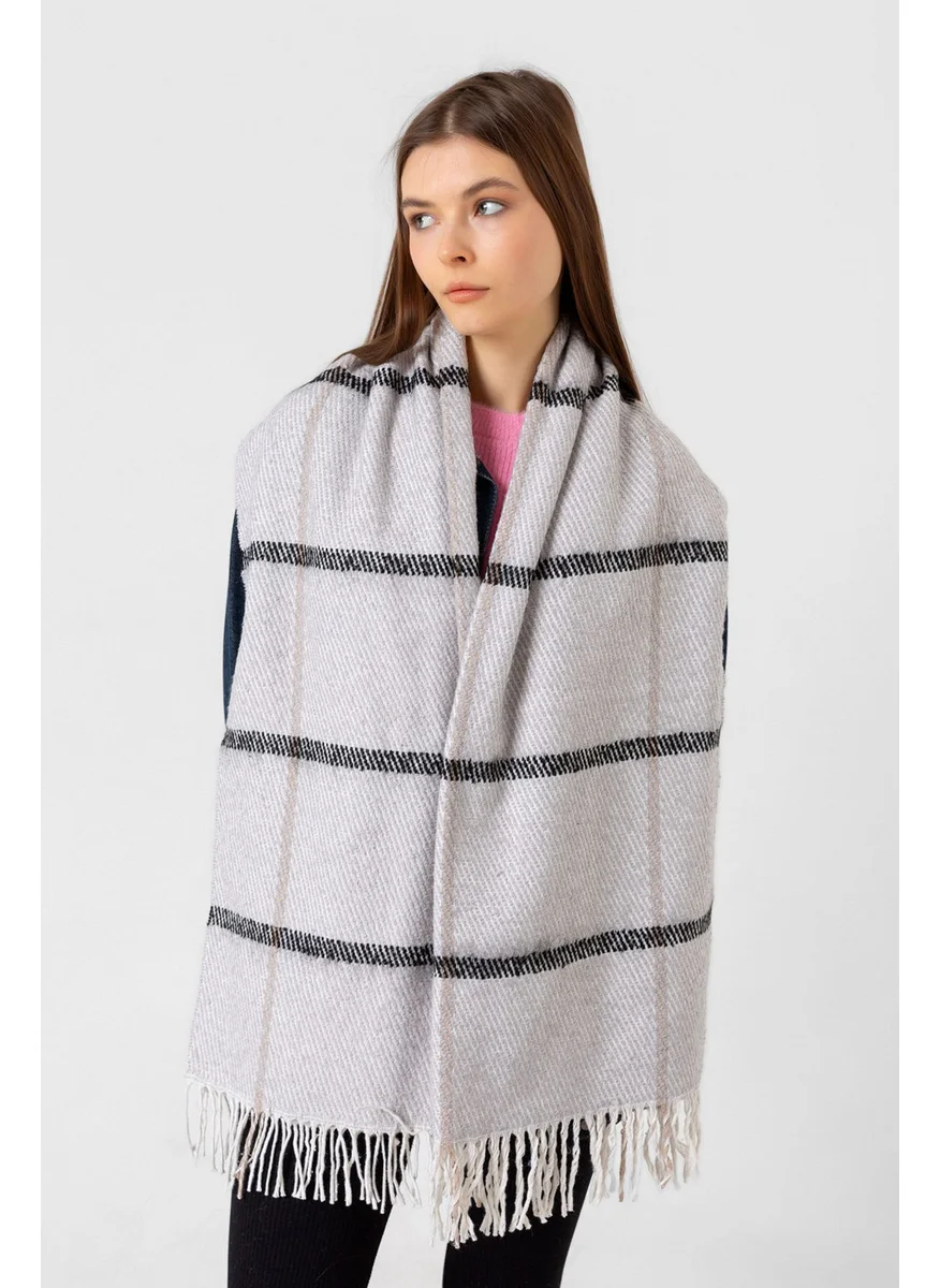 REMSA Tassel Boucle Scarf Shawl 60X170 cm 1293 Gray