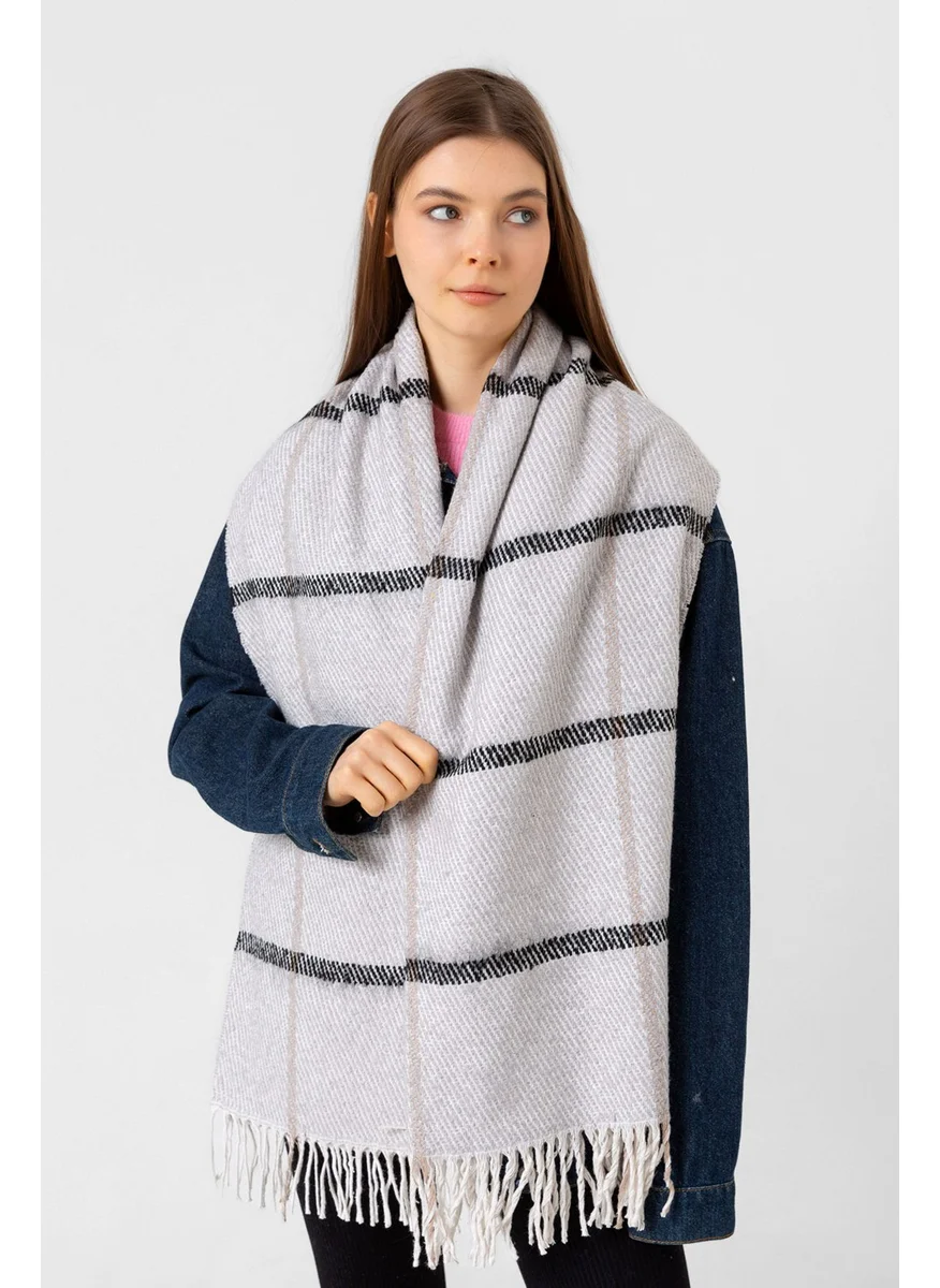 REMSA Tassel Boucle Scarf Shawl 60X170 cm 1293 Gray