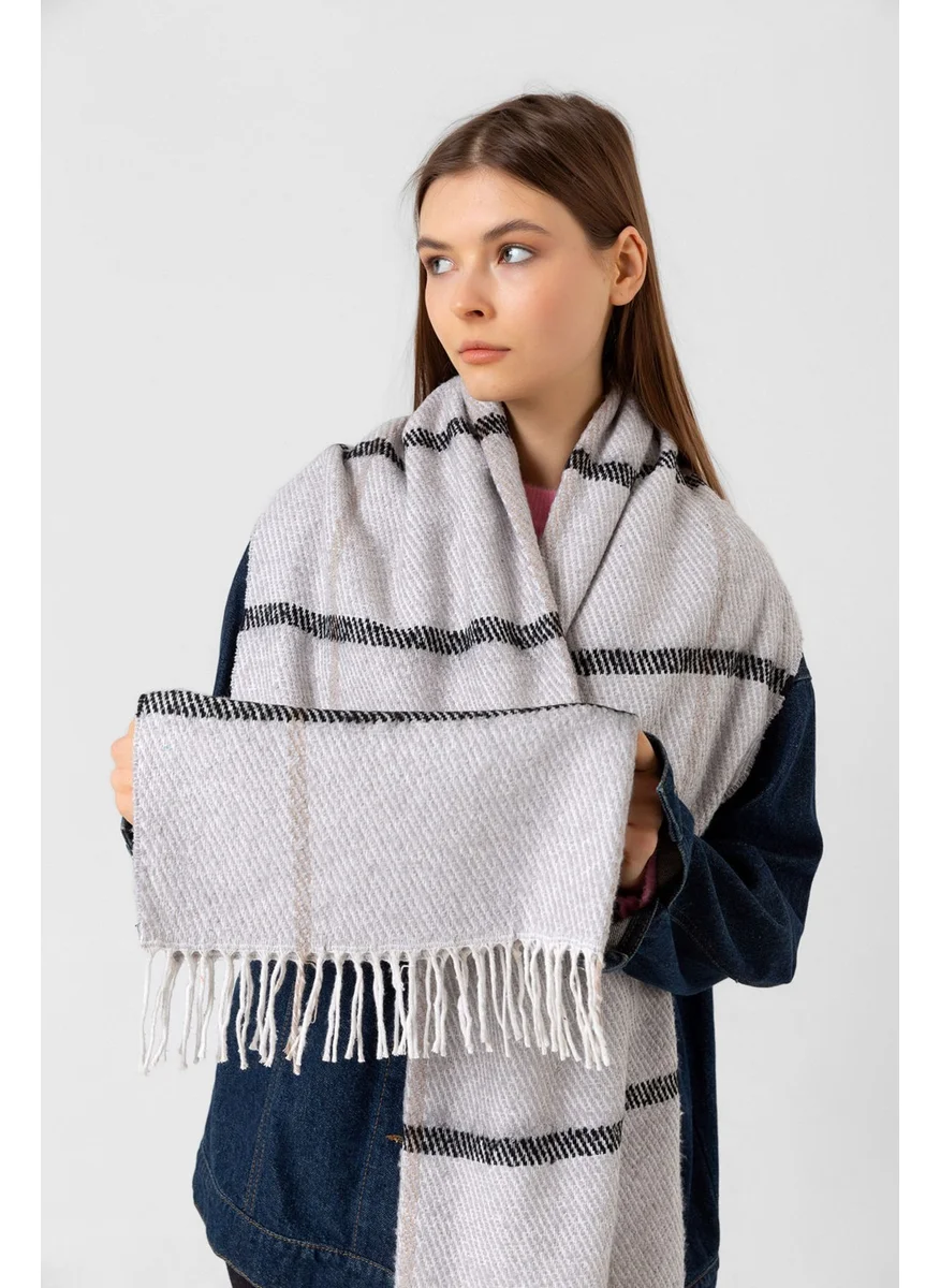 REMSA Tassel Boucle Scarf Shawl 60X170 cm 1293 Gray