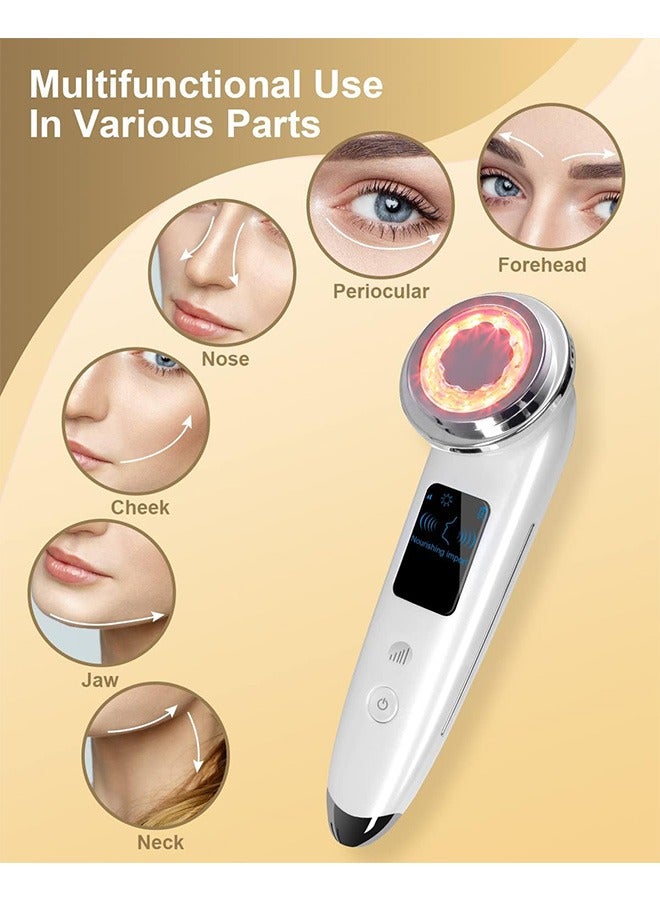 Hihonor Face Massager, Electric Face Skin Tightening Machine 4 in 1 Facial Massager, High Frequency Facial Machine for Women, Girl(white) - Image 4