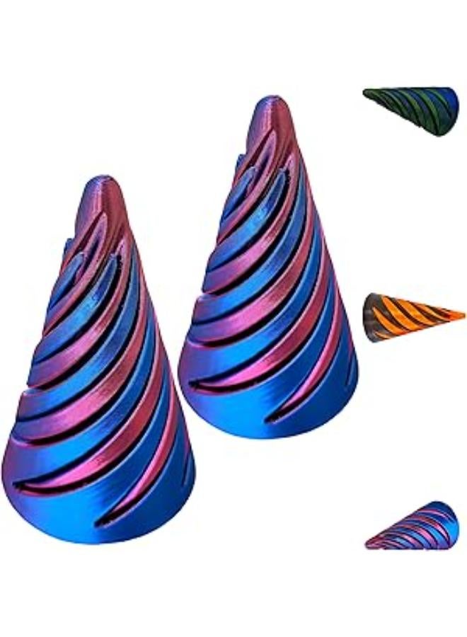 تيمتشيس، قطعتان من المخروط المستحيل، لعبة مخروط حلزوني، لعبة مخروط حلزوني مطبوعة ثلاثية الأبعاد، منحوتة هرمية مستحيلة تمر عبرها، لعبة مخروط حلزوني للبالغين (أخضر)