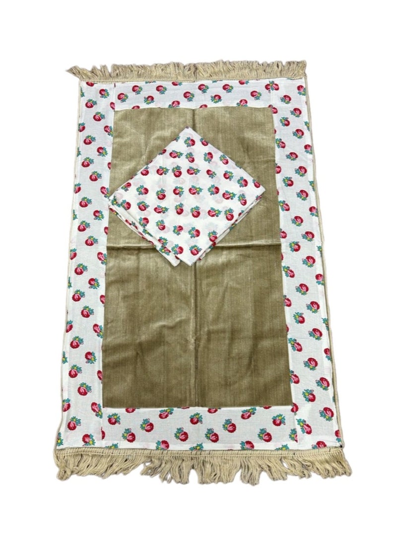 Shalki prayer rug with open prayer sheet (prayer robe) - Rose cool fabric - Image 1