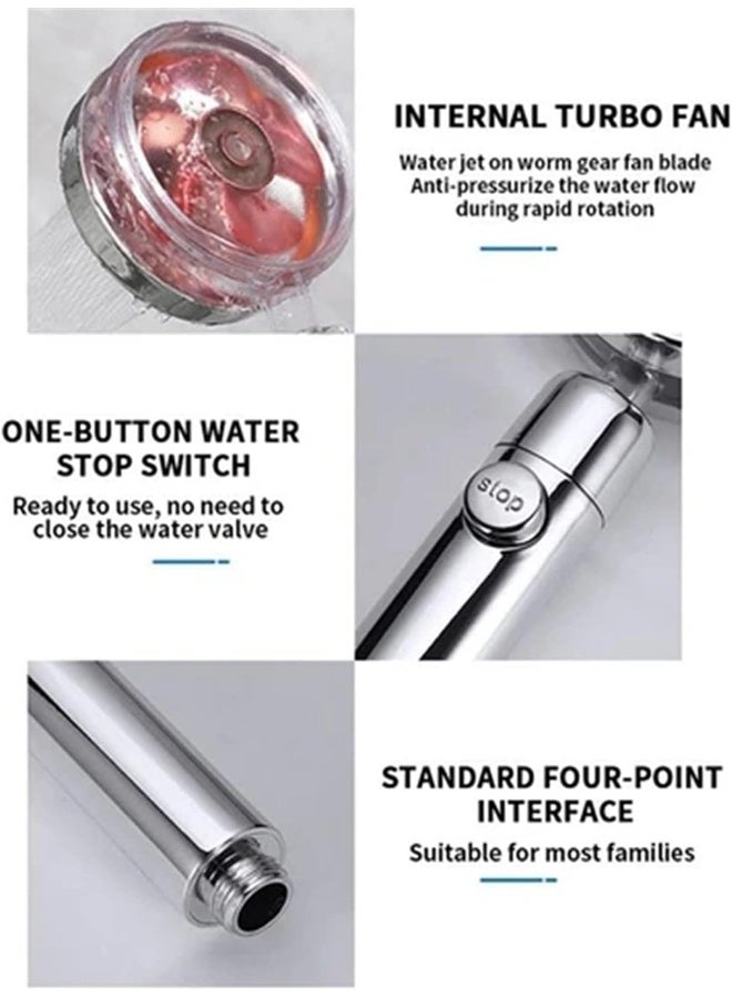 XMYINGWEI Shower Head 1 Piece Shower Head Water Saving Current 360 Degree with Small Fan Rotating ABS Rain High Pressure Spray Nozzle Bathroom Accessories  - Image 4
