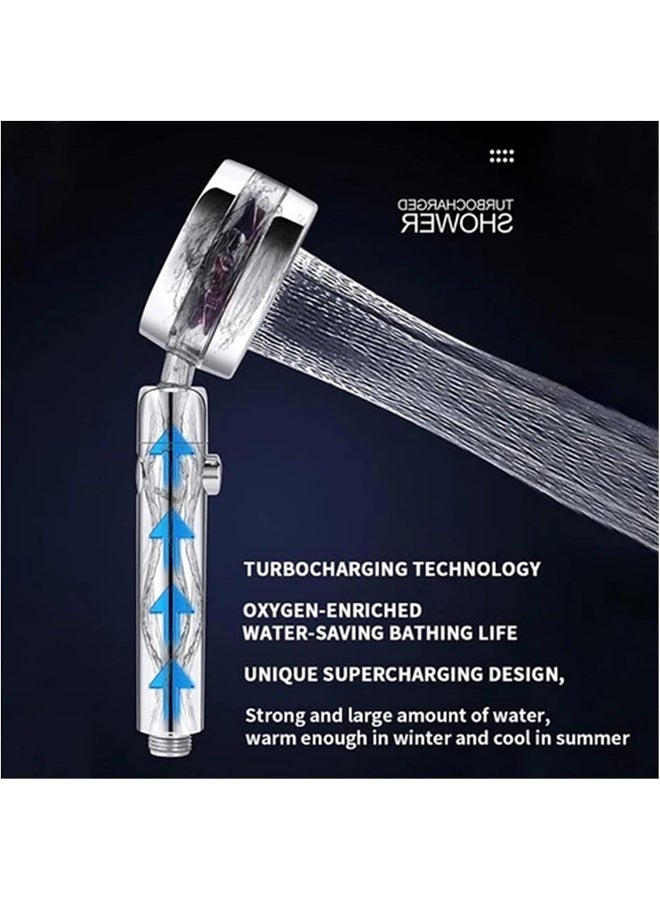 XMYINGWEI Shower Head 1 Piece Shower Head Water Saving Current 360 Degree with Small Fan Rotating ABS Rain High Pressure Spray Nozzle Bathroom Accessories  - Image 3