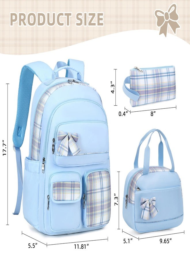 KIDNUO School Backpacks for Teen,Cute College Bags for Women Students Large Bookbag 15.6 Inch Laptop School Bag Kids Kindergarten Elementary Casual Travel Daypacks Backpack for Girls Blue - Image 4