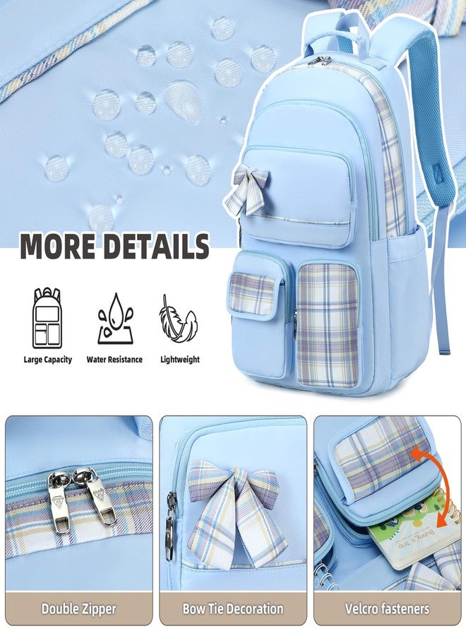 KIDNUO School Backpacks for Teen,Cute College Bags for Women Students Large Bookbag 15.6 Inch Laptop School Bag Kids Kindergarten Elementary Casual Travel Daypacks Backpack for Girls Blue - Image 5