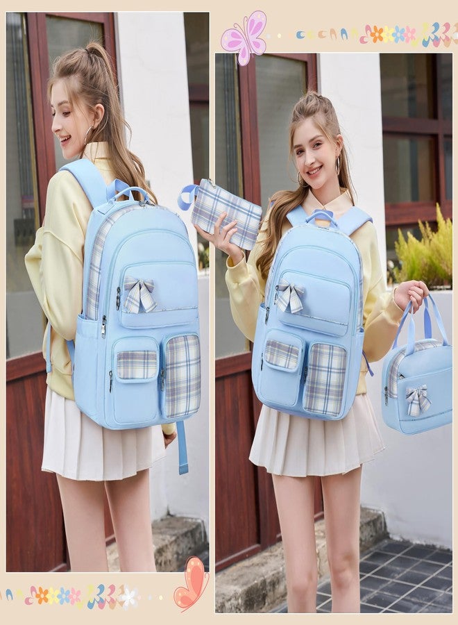KIDNUO School Backpacks for Teen,Cute College Bags for Women Students Large Bookbag 15.6 Inch Laptop School Bag Kids Kindergarten Elementary Casual Travel Daypacks Backpack for Girls Blue - Image 2
