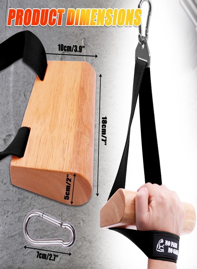 Lights Mountain Ergonomic Arm Wrestling Handle with Wooden Grip, Wrist & Forearm Strength Training Attachment for Cable Machines (Black) - Image 2