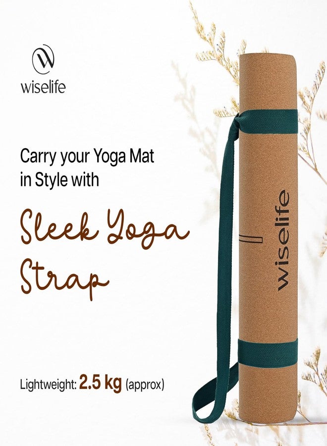 Wiselife Cork Natural Rubber Yoga Mat with Carry Strap 6MM | Extra Large Extra Wide | Anti skid Anti slip for Yoga & Workout (Cork 7 chakra) - Image 4