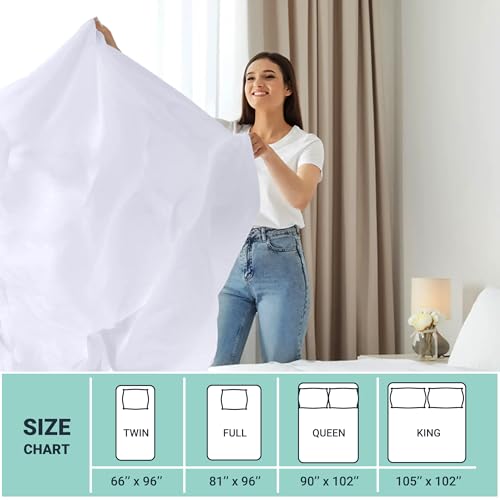 ZPECC White Bulk Flat Sheets Only Twin Size 6 Pack, Easy Sort Top Bed Sheet by Color-Coded Hem Threads, Soft Durable Brushed Microfiber Fabric Hotel Airb&bs Essentials for Hosts, 66"x96" - Image 5