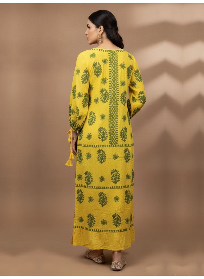 الايا جلابية شيكانكاري مطرزة يدويًا من الرايون - Image 2