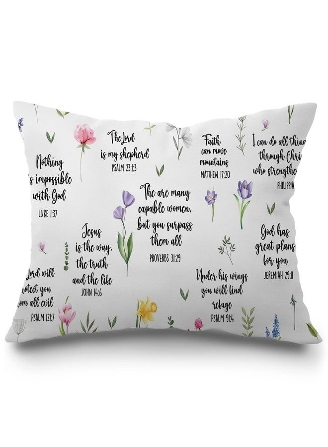 JINYO Bible Verse Pillow Covers 12x20 inch, Christian Gifts for Women Men, Christian Room Decor, Christian Pillow, Bible Verse Decor, Bible Pillow Cover, Bible Gifts for Women Men - Image 1
