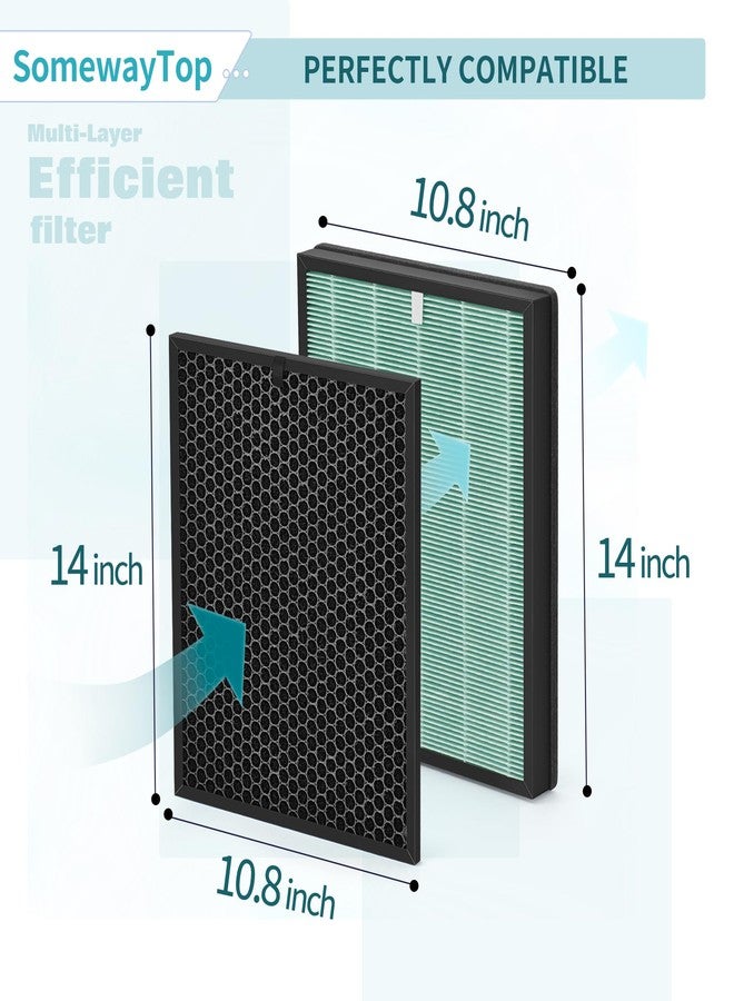 SOMEWAYTOP BioGS 2.0 Filters Replacement Kit Compatible with Filter Replacement SPA-550A and SPA-625A, Air Cleaner to Remove Odor for Home and Large Room, 1x H13 True HEPA and 1x Carbon - Image 4
