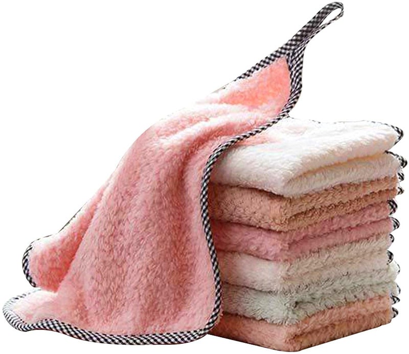 SHIDHMI SHIDHMI Microfiber Dish Washing Cloth 4 Pack Coral Fleece Cleaning Towel Drying Cloths Ultra Absorbent for Kitchen Washing Up Clean Bowl Bathroom Dusting Car Wiping Pcs of 4