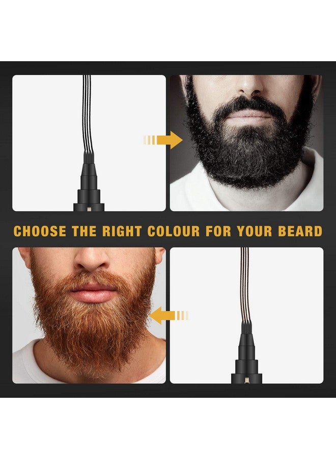 MISICH Beard Pencil Filler For Men, 4 Tip Facial Hair Pen Kit With Brush - Mustache Repair & Shaping Tool, Enhances Hair (BROWN) - Image 2